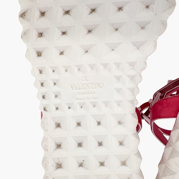 Valentino Free Rockstud Gladiator Sandals Pink Suede Size 39 US 9 Women Dad - Picture 13 of 15